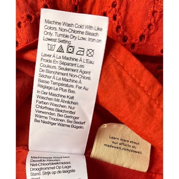 Madewell Eyelet Ruffle-Sleeve Mini Dress in Fresh Chili, Size XS - Picture 13 of 16